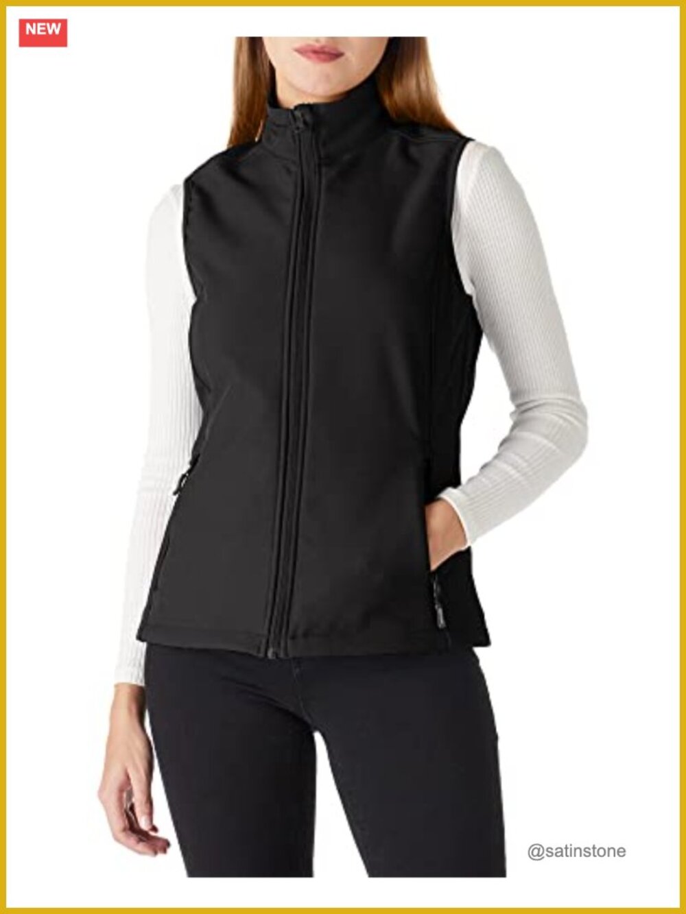 Lightweight Fleece Lined Vest Women Athletic Zip Up Water Resistant Windproof